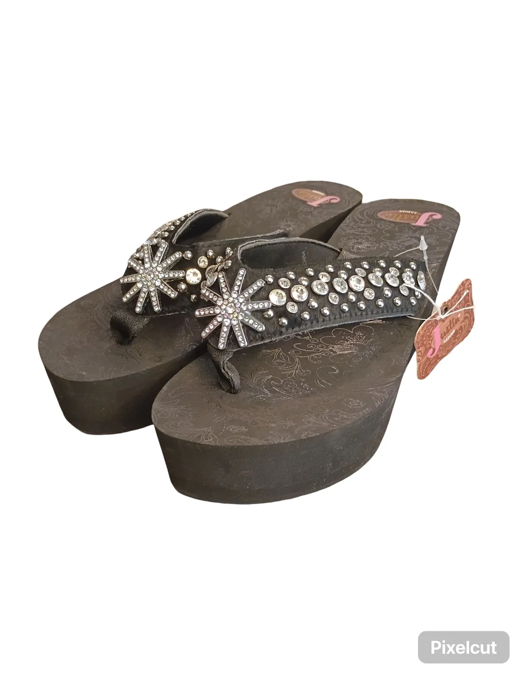 Justin Boots black wedge